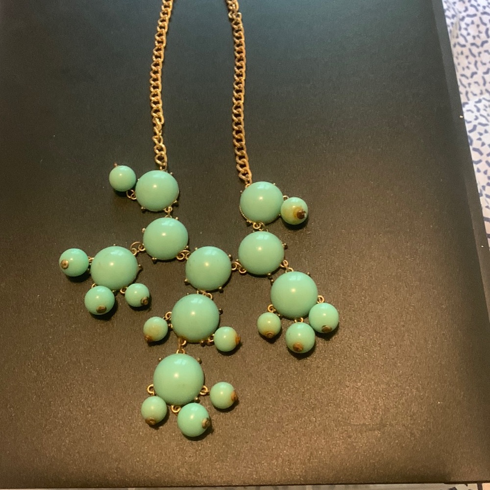 J Crew bubble necklace in turquoise